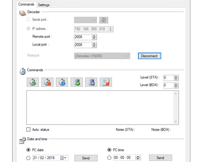 Logiciel DecoderSettings