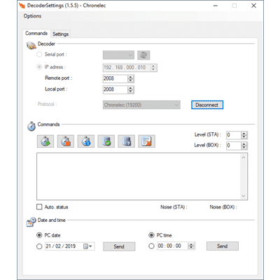 Logiciel DecoderSettings